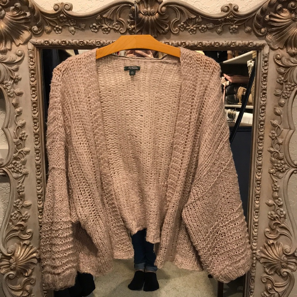 4/$25 rose mauve oversized trendy cardigan